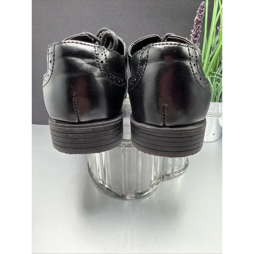 Jodano Oxford Shoes Boys US 7 Black Leather Memory Foam Formal Round Toe Lace Up